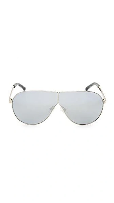 Shop 3.1 Phillip Lim / フィリップ リム Aviator Shield Mirrored Sunglasses In Silver/silver