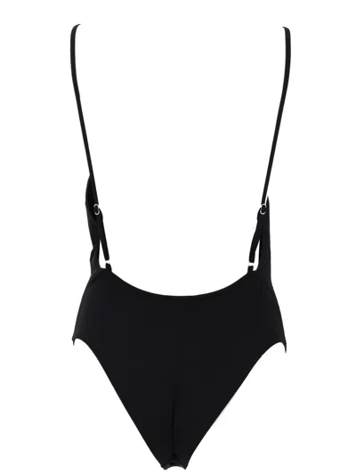 Diesel Minimalist Solid Color Swimsuit In Black