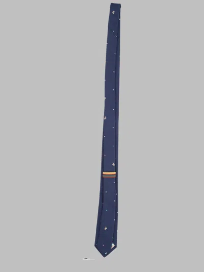 Paul Smith Navy Dot Rabbit Tie In Blue