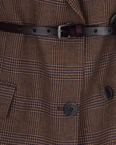 P.a.r.o.s.h . Double-breasted Checked Viscose Wool Blazer In Brown