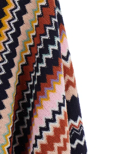Missoni Wool-blend Chevron Knit Cape In Multi
