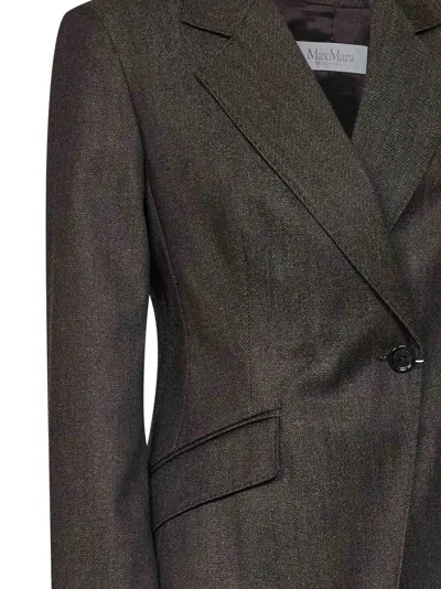Max Mara Virgin Wool Double-breasted Jacket In Brown