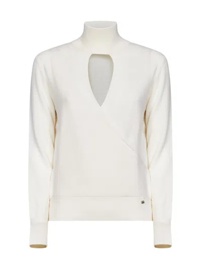 Herno Resort Wrap-effect Sweater In White
