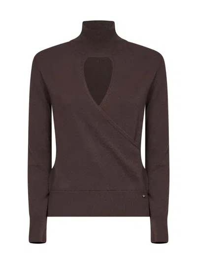 Herno Wrap-front Cut-out Sweater In Multi
