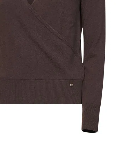 Herno Wrap-front Cut-out Sweater In Multi