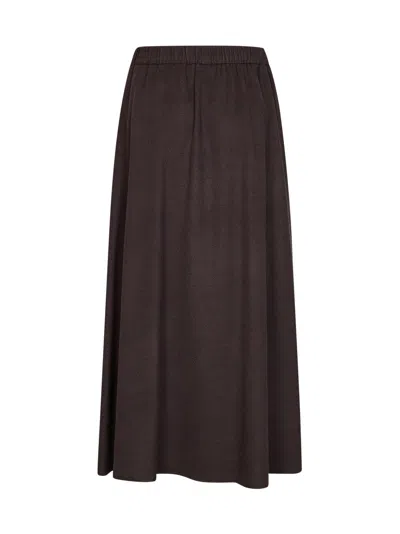 Herno Drawstring Maxi Skirt In Brown