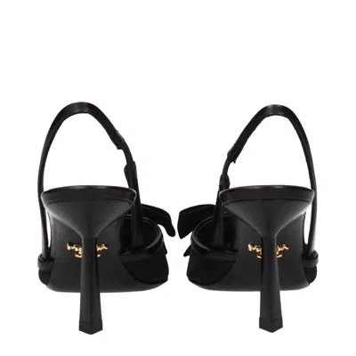 Prada Fabric Slingback Pumps In Black