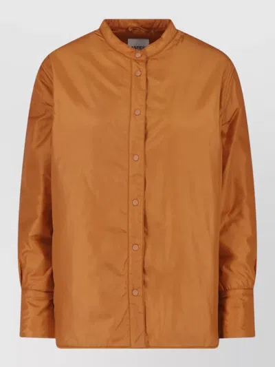 Aspesi Orange Button-up Technical Fabric Jacket In Orange