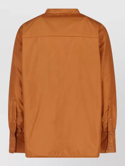 Aspesi Orange Button-up Technical Fabric Jacket In Orange