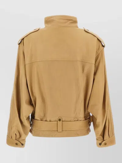 Isabel Marant Leather Jacket In Brown