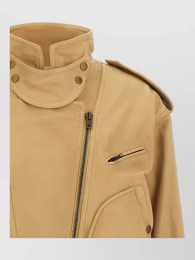 Isabel Marant Leather Jacket In Brown