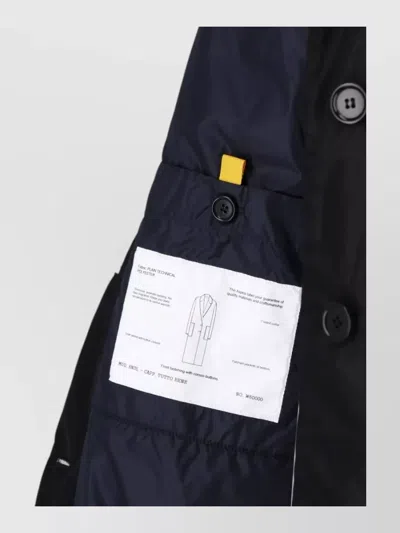 Aspesi Black Single-breasted Technical Fabric Coat In Multi