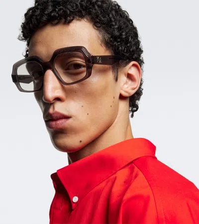 Loewe Anagram Rectangular Glasses In Grey