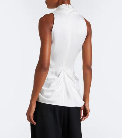 Givenchy Draped Satin Top In White