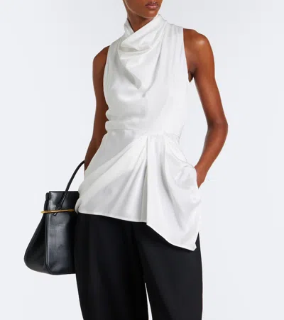 Givenchy Draped Satin Top In White