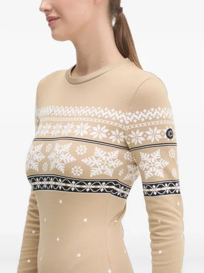 Newland Snowflake-pattern Bodysuit In Neutrals