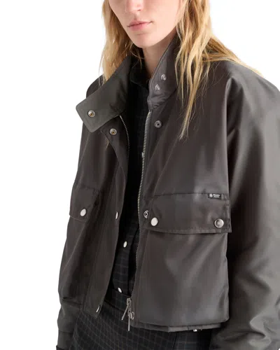 Prada Washed Re-nylon Blouson Jacket In Grey