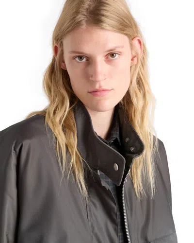 Prada Washed Re-nylon Blouson Jacket In Grey