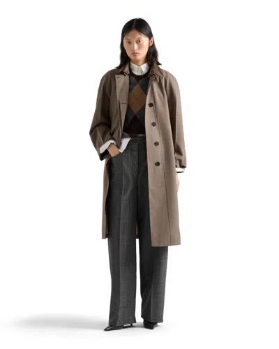 Prada Mouliné Wool Pants In Black