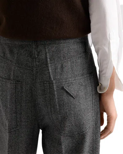 Prada Mouliné Wool Pants In Black