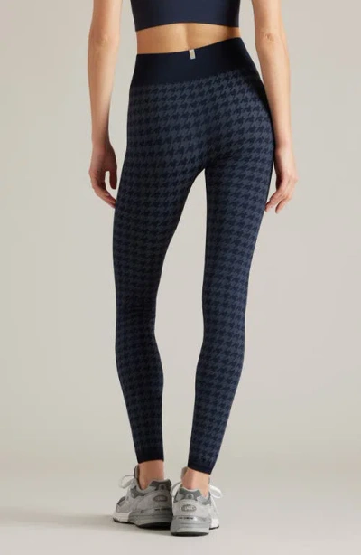 Rhone Houndstooth Seamless Base Layer Leggings In Blue