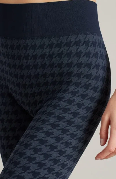 Rhone Houndstooth Seamless Base Layer Leggings In Blue