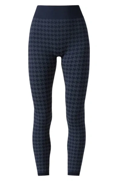 Rhone Houndstooth Seamless Base Layer Leggings In Blue