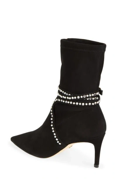 Stuart Weitzman Shine 75 Pointed Toe Bootie In Black