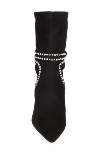 Stuart Weitzman Shine 75 Pointed Toe Bootie In Black