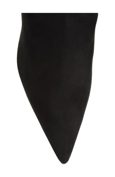 Stuart Weitzman Shine 75 Pointed Toe Bootie In Black
