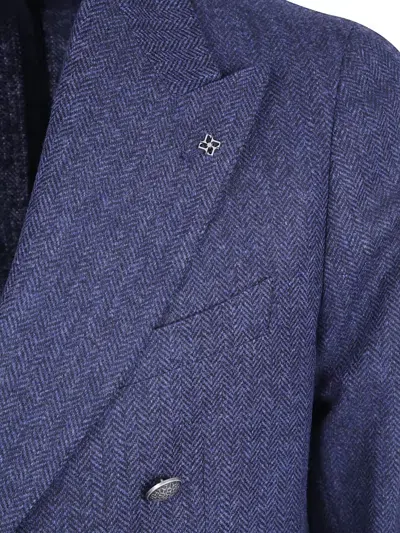 Tagliatore Montecarlo Herringbone-pattern Double-breasted Blazer