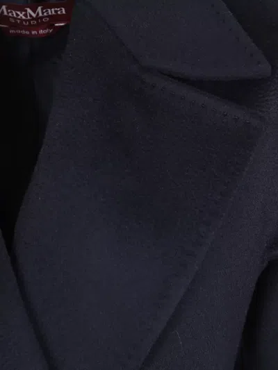S Max Mara Virgin Wool Coat In Blue