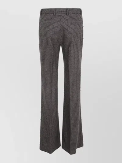 Etro Houndstooth-pattern Flared Trousers In Multi