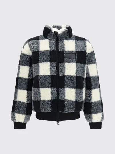 Givenchy Wool-blend Check-pattern Fleece Jacket In Black