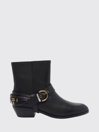 Pinko Removable Harness Detail Ankle Boot In Black