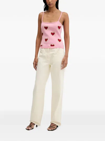 Never Fully Dressed Heart-motif String Top In Pink