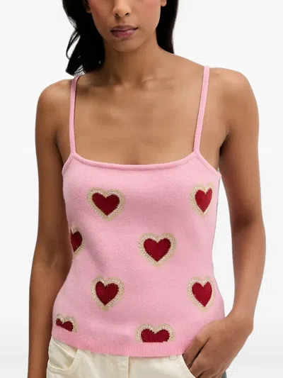 Never Fully Dressed Heart-motif String Top In Pink