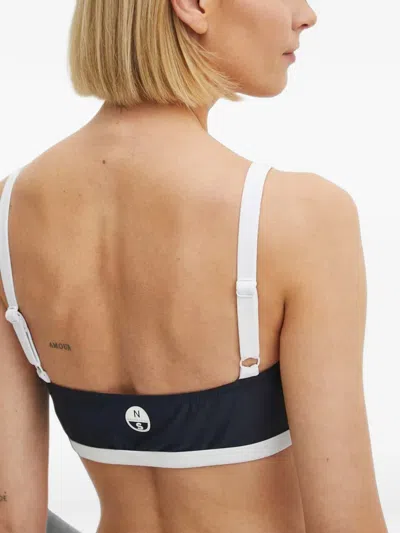 North Sails Asymmetric Strap Bikini Top In Blue