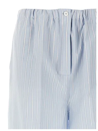 Prada Striped Pants In Blue