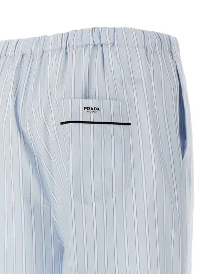 Prada Striped Pants In Blue
