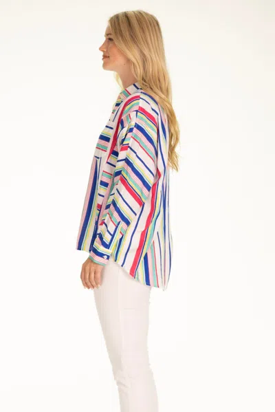 Duffield Lane The Helen Button Down In Boardwalk Stripe