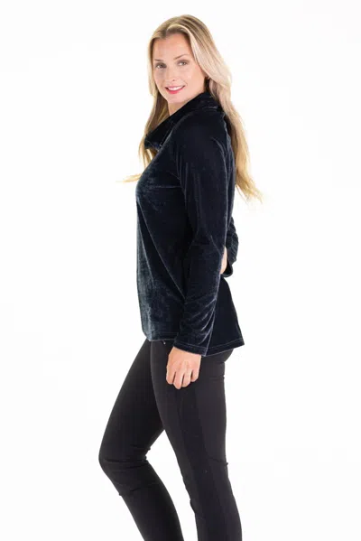 Duffield Lane Keira Pullover In Slate Velvet