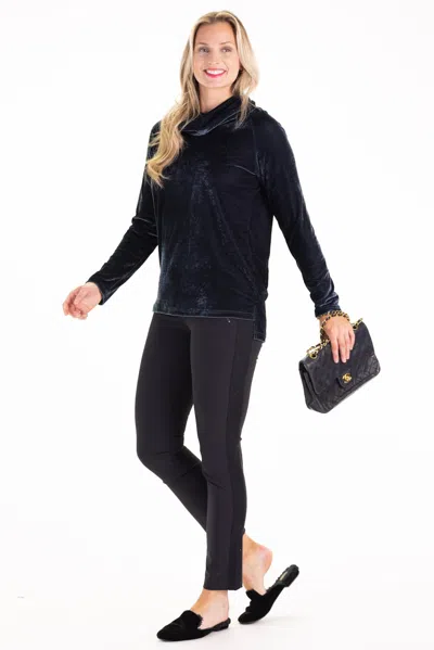 Duffield Lane Keira Pullover In Slate Velvet