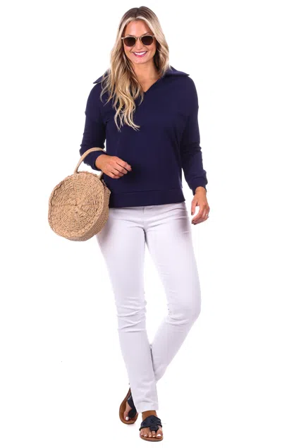 Duffield Lane Brynn Sweatshirt In Navy
