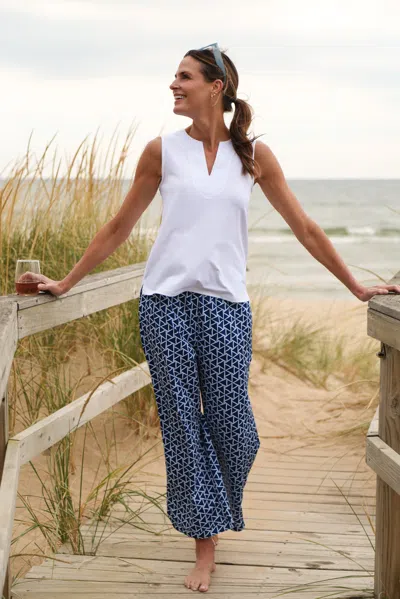 Duffield Lane Juno Pant In Navy Flags