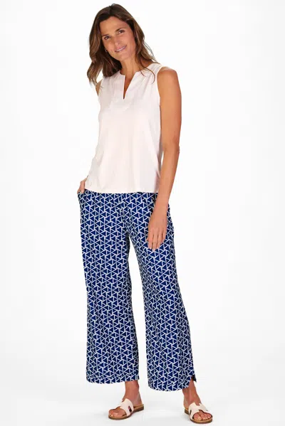Duffield Lane Juno Pant In Navy Flags