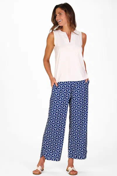 Duffield Lane Juno Pant In Navy Flags
