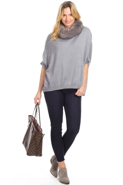 Duffield Lane Payton Poncho In Grey