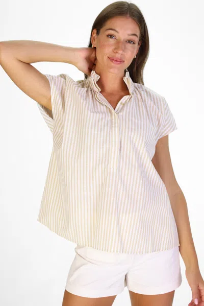Duffield Lane Pepper Popover In Vertical Tan Stripe