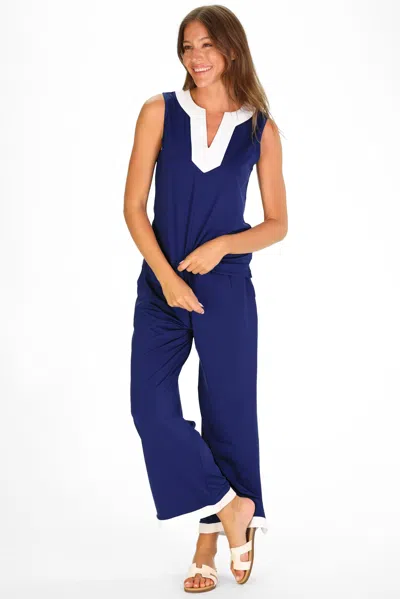 Duffield Lane Juno Top In Royal Navy